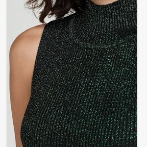BB Dakota by Steve Madden Shimmering Black and Green Turtleneck Sweater